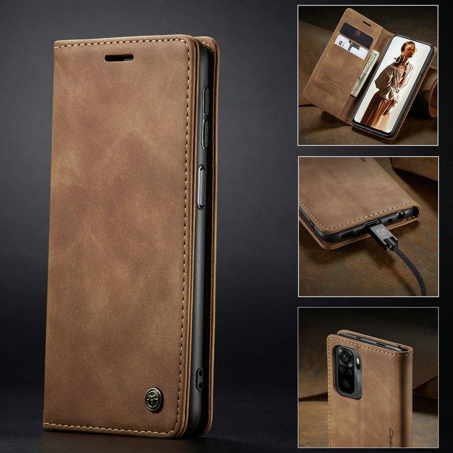 [FREE SHIPPING] CaseMe Retro Leather Case for Samsung A72 Book Style Flip Wallet Magnetic Cover Card Slots Case for Samsung A72