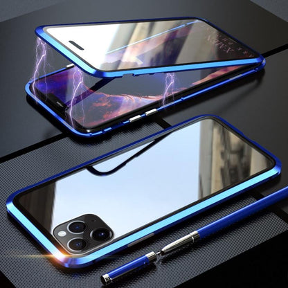 [ FREE SHIPPING] Luxury Iphone 13   Front & Back Tempered Glass Magnetic Case Metal Phone Cover