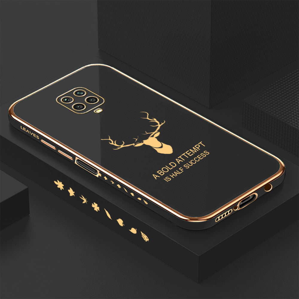 [ FREE SHIPPING] Luxury 6D Plating Case For Redmi Note 9 Pro Markhor Platting Back Cover Soft Silicone Square Phone Cases - Black