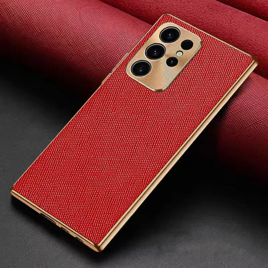 [FREE SHIPPING] GOLD EDGE LEATHER CASE FOR SAMSUNG S22 ULTRA