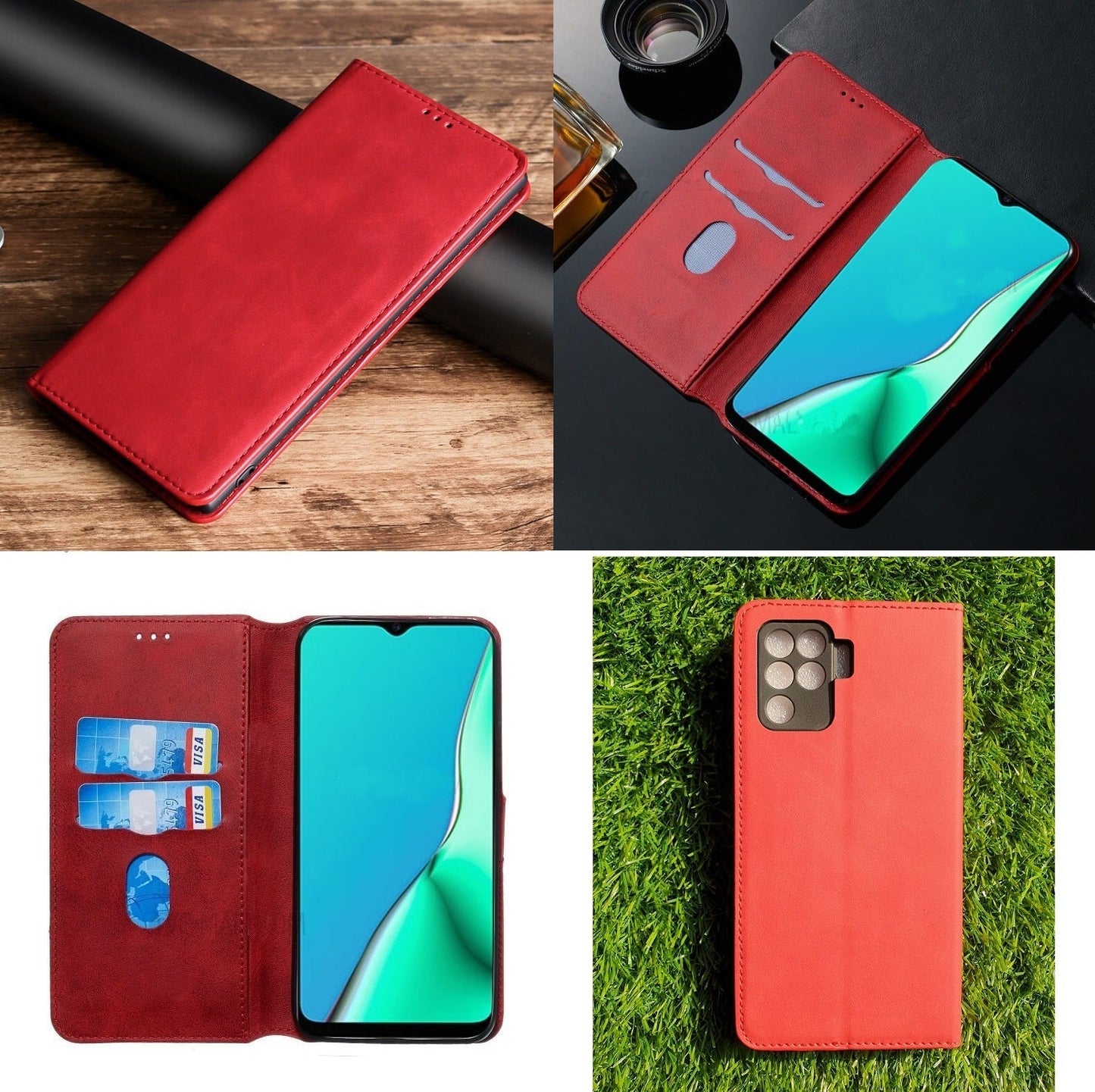 [FREE SHIPPING] Luxury Retro Stand Flip Leather Case For Oppo F19 Pro