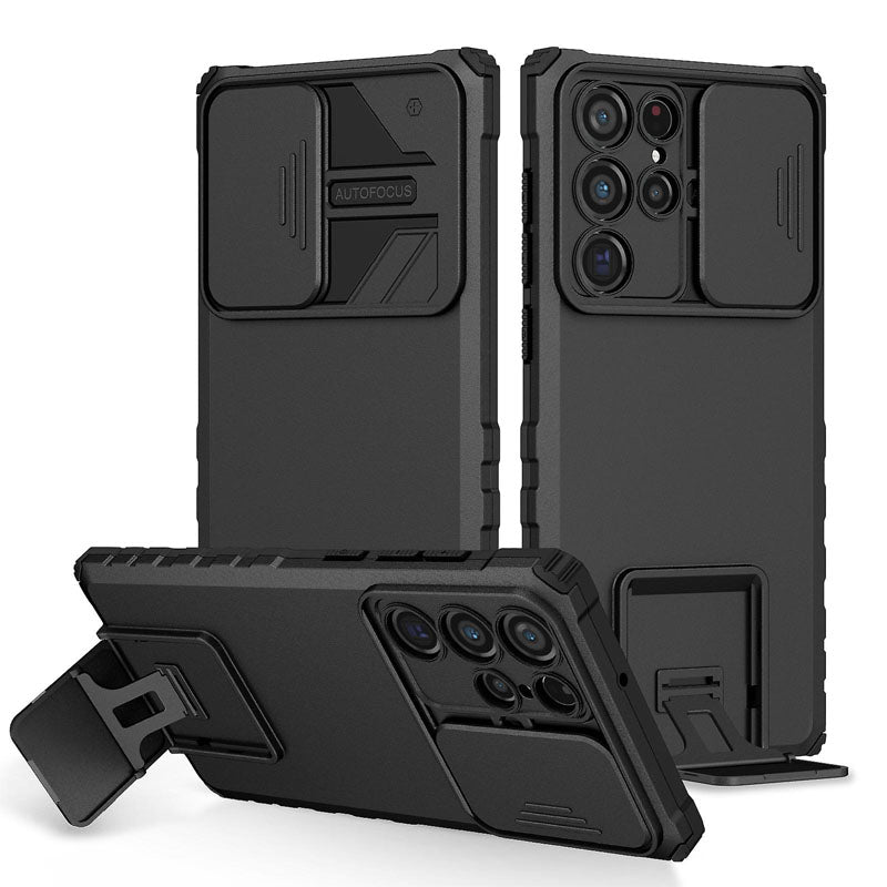 [ FREE SHIPPING] FOR SAMSUNG S23 ULTRA PHONE CASE HARD SLIDING LENS PROTECT KICKSTAND BACK COVER