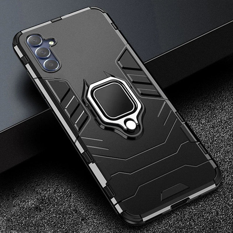 [ FREE SHIPPING] SAMSUNG A34 ,ARMOR SHOCKPROOF STAND HOLDER COVER - BLACK