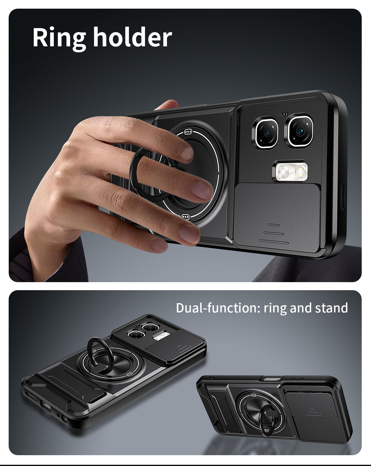 [FREE SHIPPING] CAMERA GUARD KICKSTAND CASE FOR INFINIX HOT 50i/ SMART 9