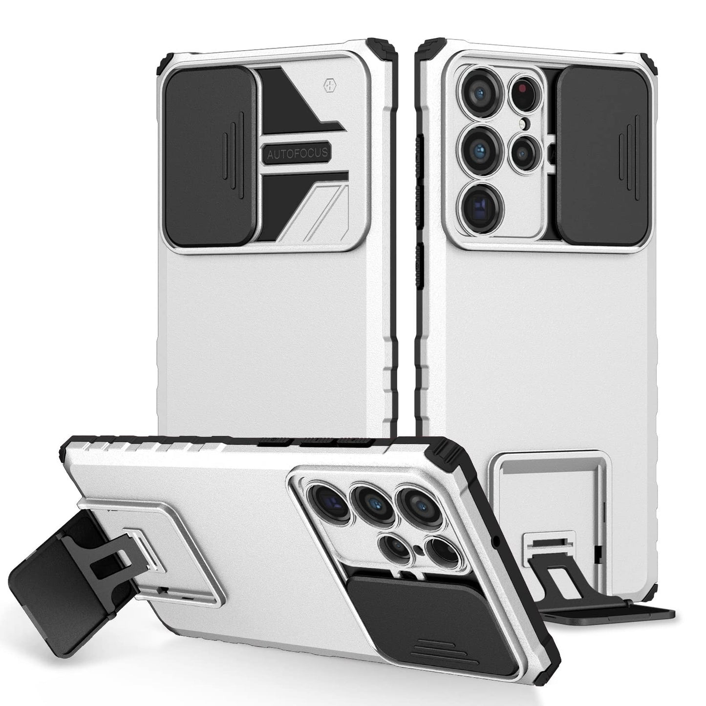 [ FREE SHIPPING] FOR SAMSUNG S23 ULTRA PHONE CASE HARD SLIDING LENS PROTECT KICKSTAND BACK COVER