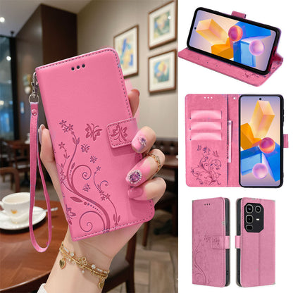 [FREE SHIPPING] BUTTERFLY FLOWER LEATHER FLIP WALLET CASE FOR INFINIX NOTE 50 PRO