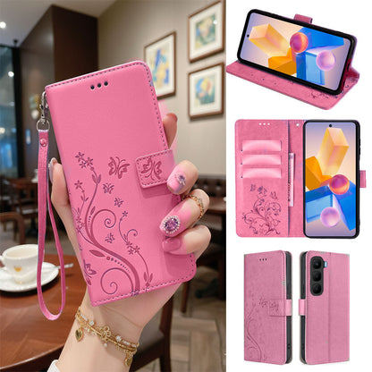 [FREE SHIPPING] BUTTERFLY FLOWER LEATHER FLIP WALLET CASE FOR INFINIX HOT 60