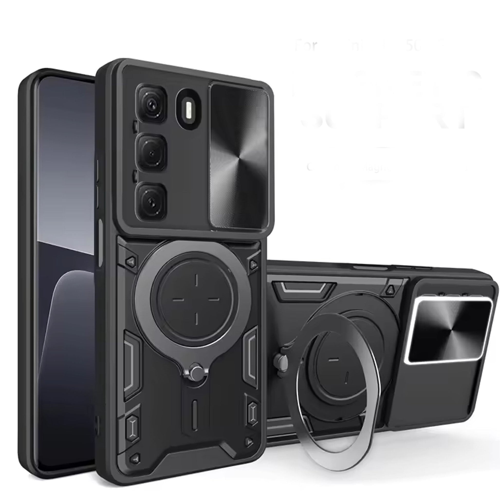 FREE SHIPPING] METAL RING CASE FOR INFINIX HOT 60 PRO PLUS