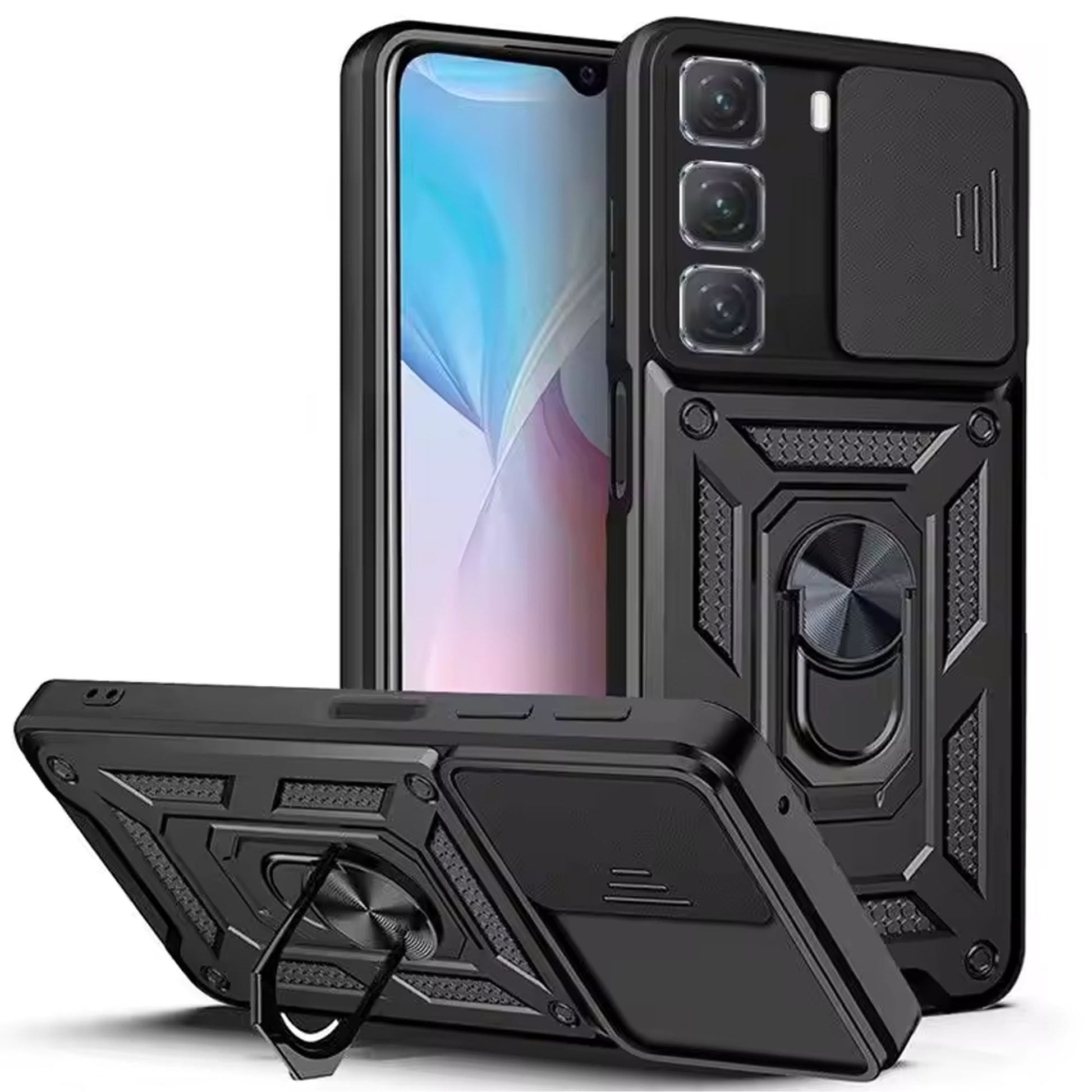 [FREE SHIPPING] ARMOR RING HOLDER CAMERA PROTECTION CASE FOR INFINIX HOT 60 PRO
