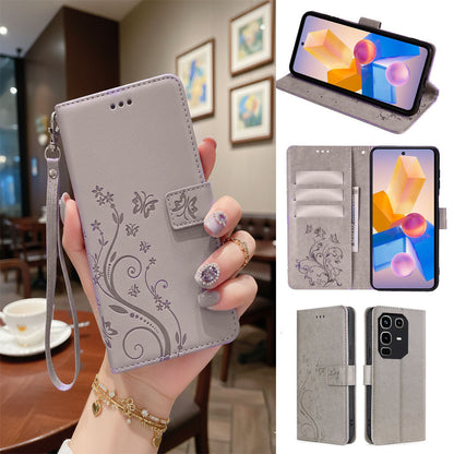 [FREE SHIPPING] BUTTERFLY FLOWER LEATHER FLIP WALLET CASE FOR INFINIX NOTE 50 PRO
