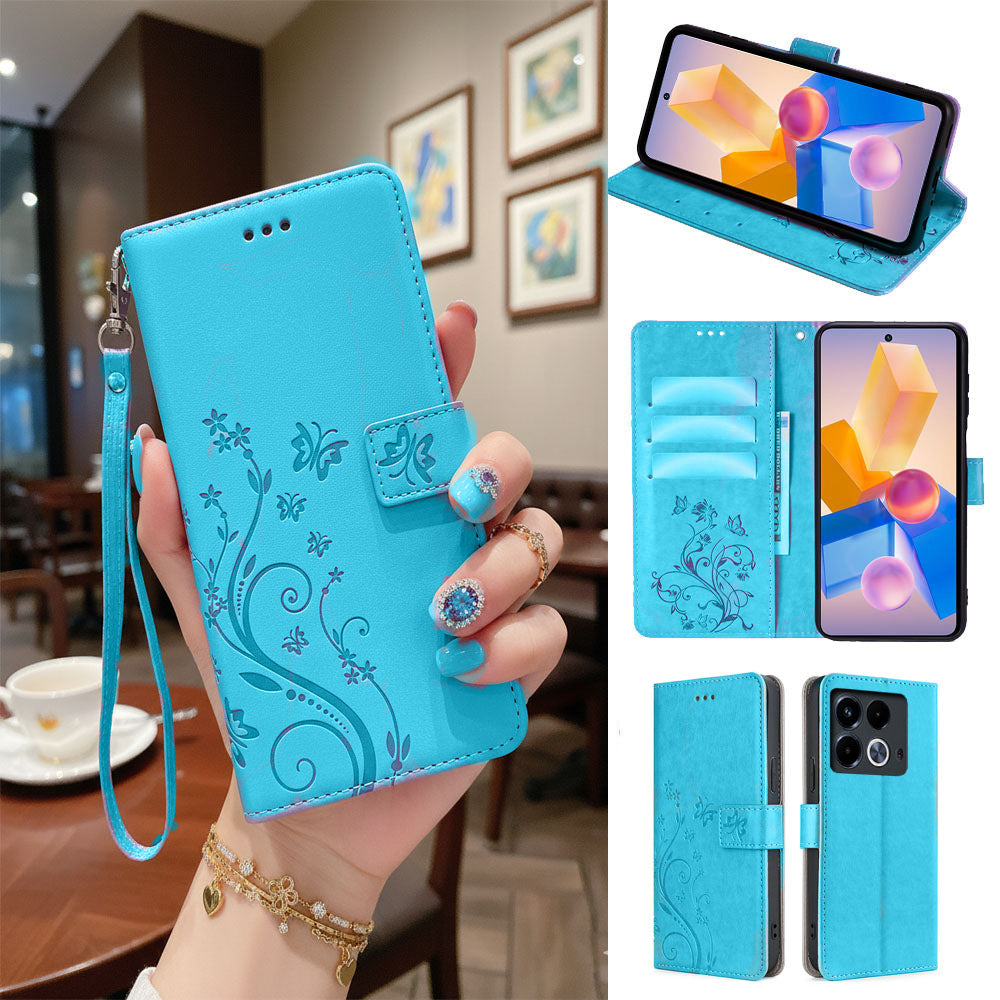 [FREE SHIPPING] BUTTERFLY FLOWER LEATHER FLIP WALLET CASE FOR INFINIX NOTE 40