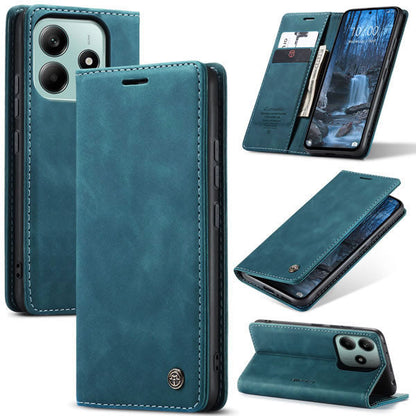 [FREE SHIPPING] CaseMe Retro Leather Case For Redmi Note 14 Book Style Flip Wallet Magnetic Cover Card Slots Case For Redmi Note 14