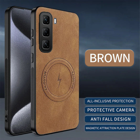 [FREE SHIPPING] SLIM MAGSAFE LEATHER CASE FOR INFINIX HOT 50 PRO PLUS