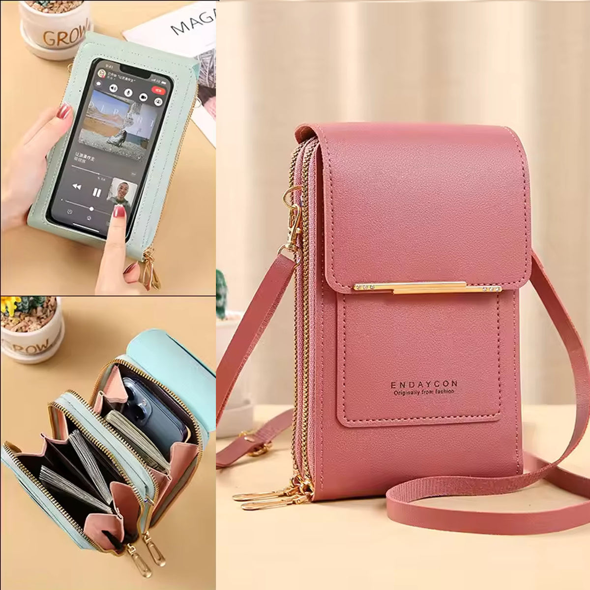 ENDYCON PREMIUM WOMEN’S CROSSBODY PHONE & WALLET BAG