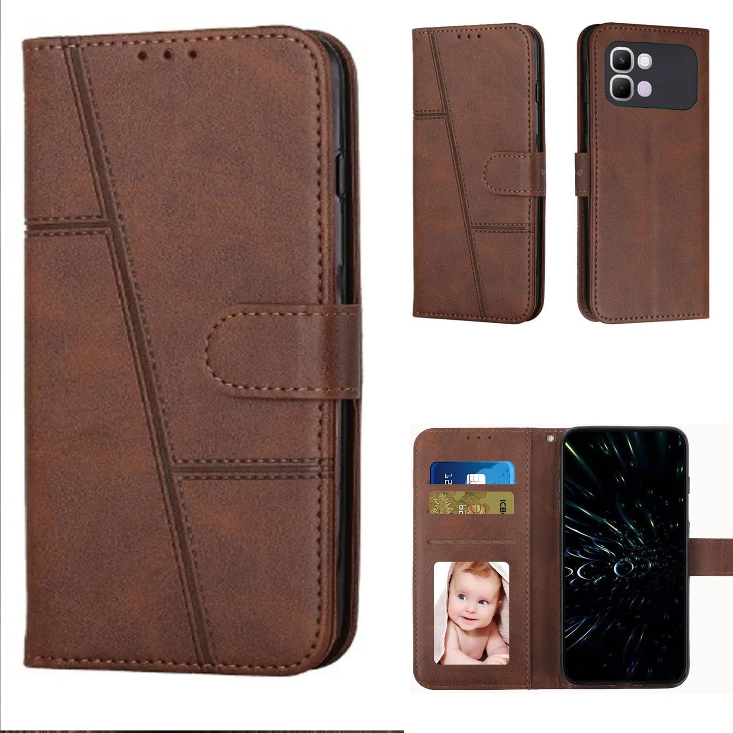 [FREE SHIPPING] BOOKLET LEATHER CASE FOR INFINIX NOTE EDGE