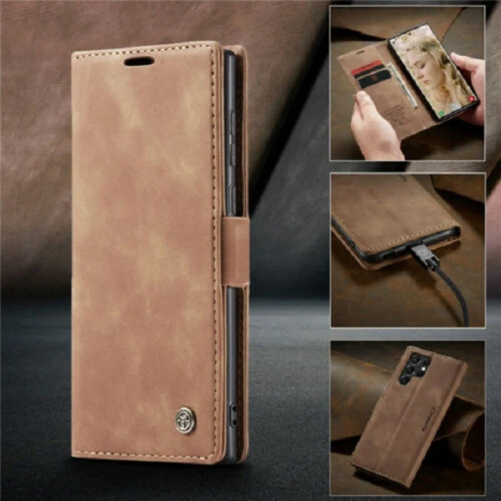 [FREE SHIPPING] Caseme Retro Leather Flip Case For Samsung Galaxy S25 Ultra