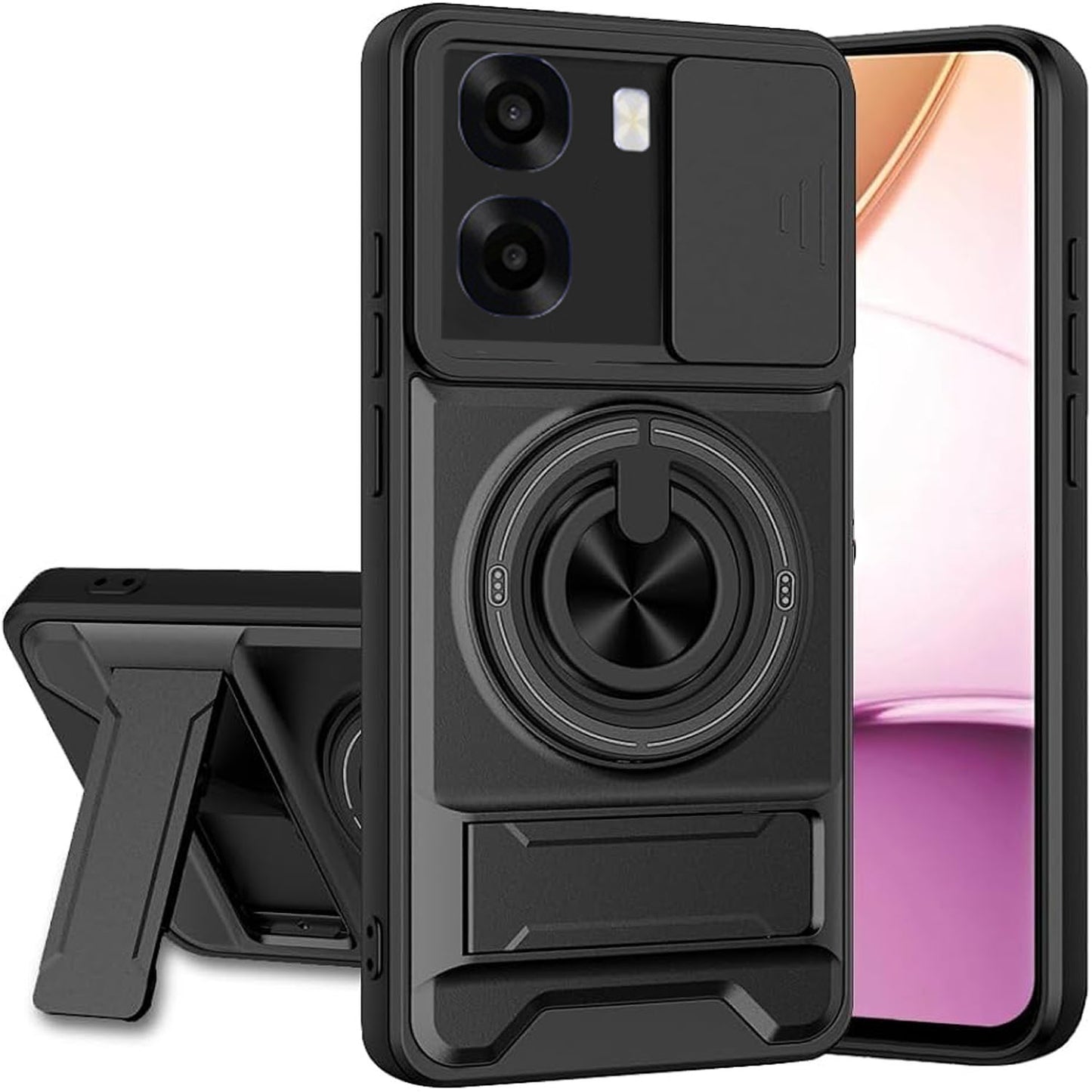 [FREE SHIPPING] CAMERA GUARD KICKSTAND CASE FOR OPPO A6/A6x /A6c /A6s/A6k