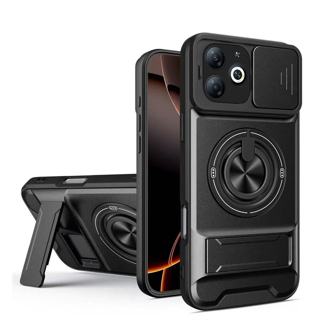 [FREE SHIPPING] CAMERA GUARD KICKSTAND CASE FOR INFINIX HOT 40i/SMART 20/SMART 20C/SMART 8/SMART 8 PRO/SPARK GO 2024