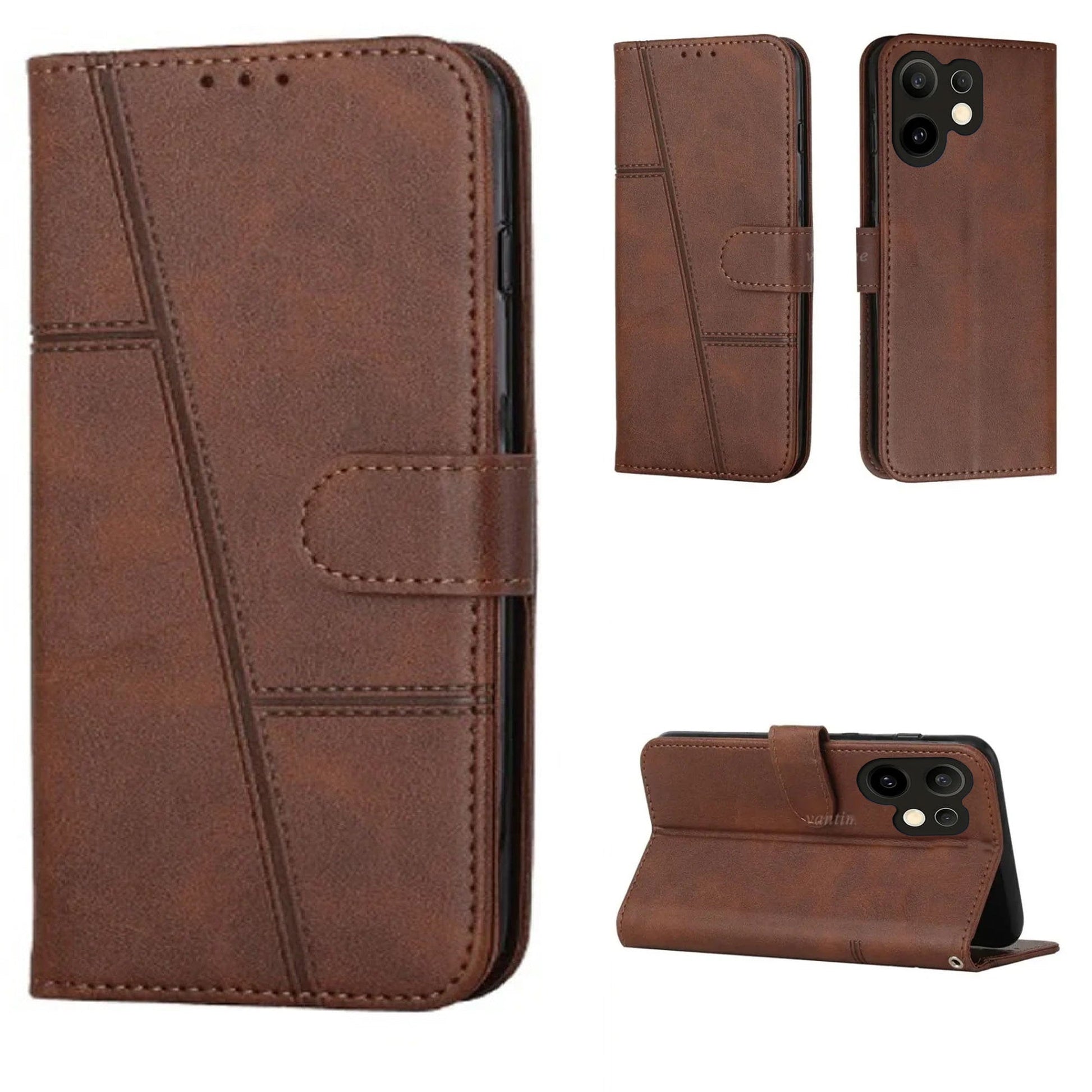 [FREE SHIPPING] BOOKLET LEATHER CASE FOR VIVO V60 LITE