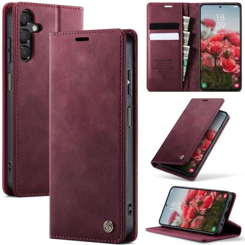 [FREE SHIPPING] CaseMe Retro Leather Case For Samsung A14 Book Style Flip Wallet Magnetic Cover Card Slots Case For Samsung A14