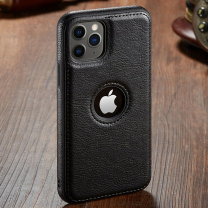 [ FREE SHIPPING] Leather Logo Cut Back Case for Apple iPhone 12 Pro Max