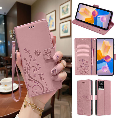 FREE SHIPPING] BUTTERFLY FLOWER LEATHER FLIP WALLET CASE FOR VIVO V20