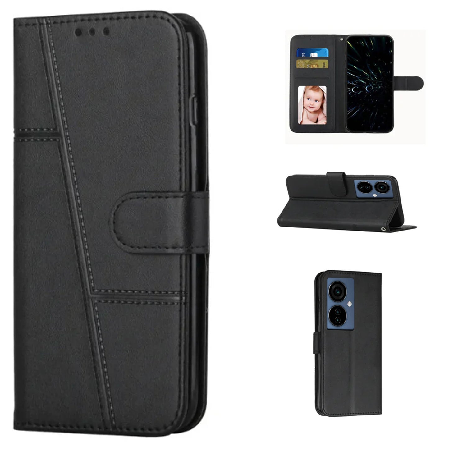 [FREE SHIPPING] BOOKLET LEATHER CASE FOR TECNO CAMON 19 NEO