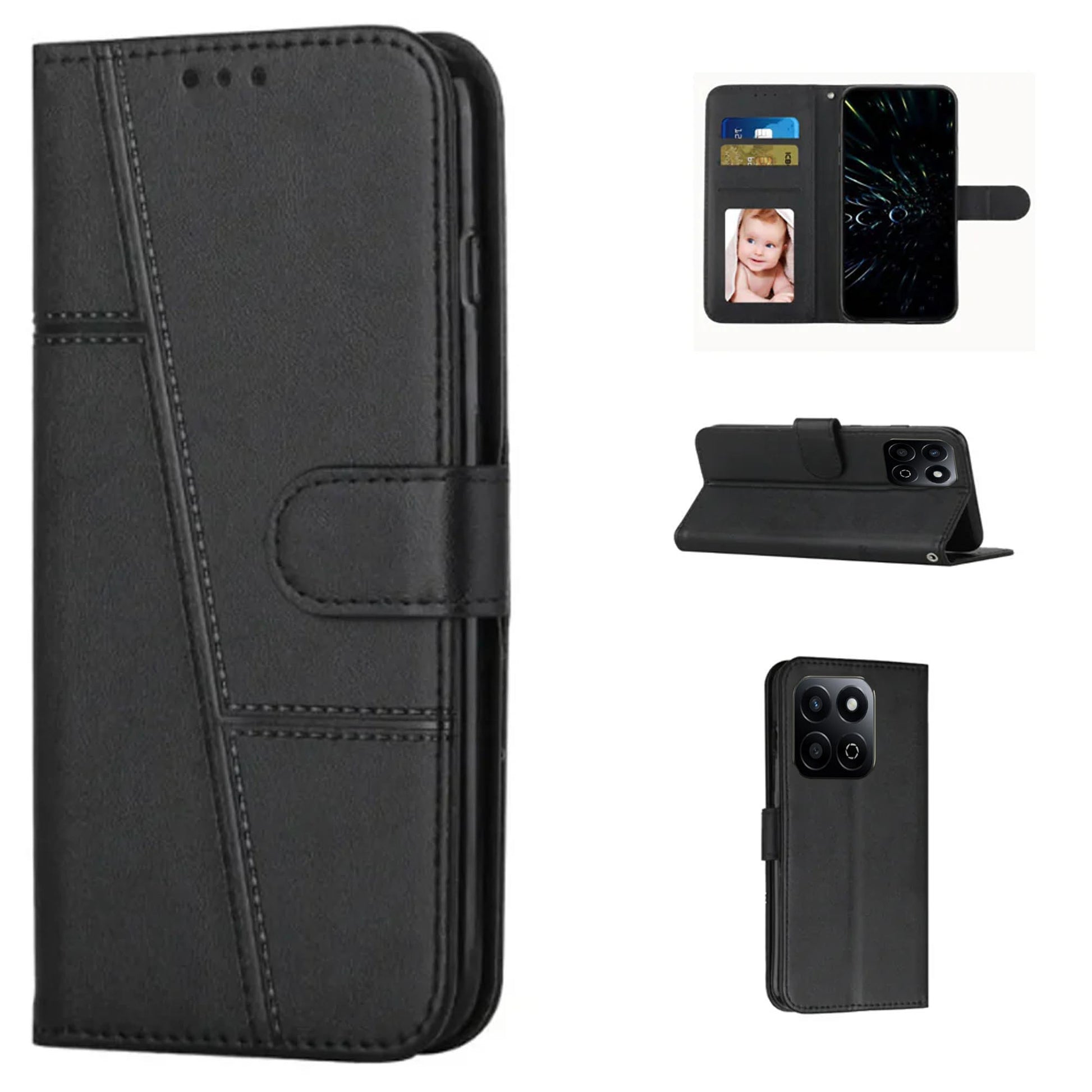 [FREE SHIPPING] BOOKLET FLIP LEATHER CASE FOR HONOR X7c