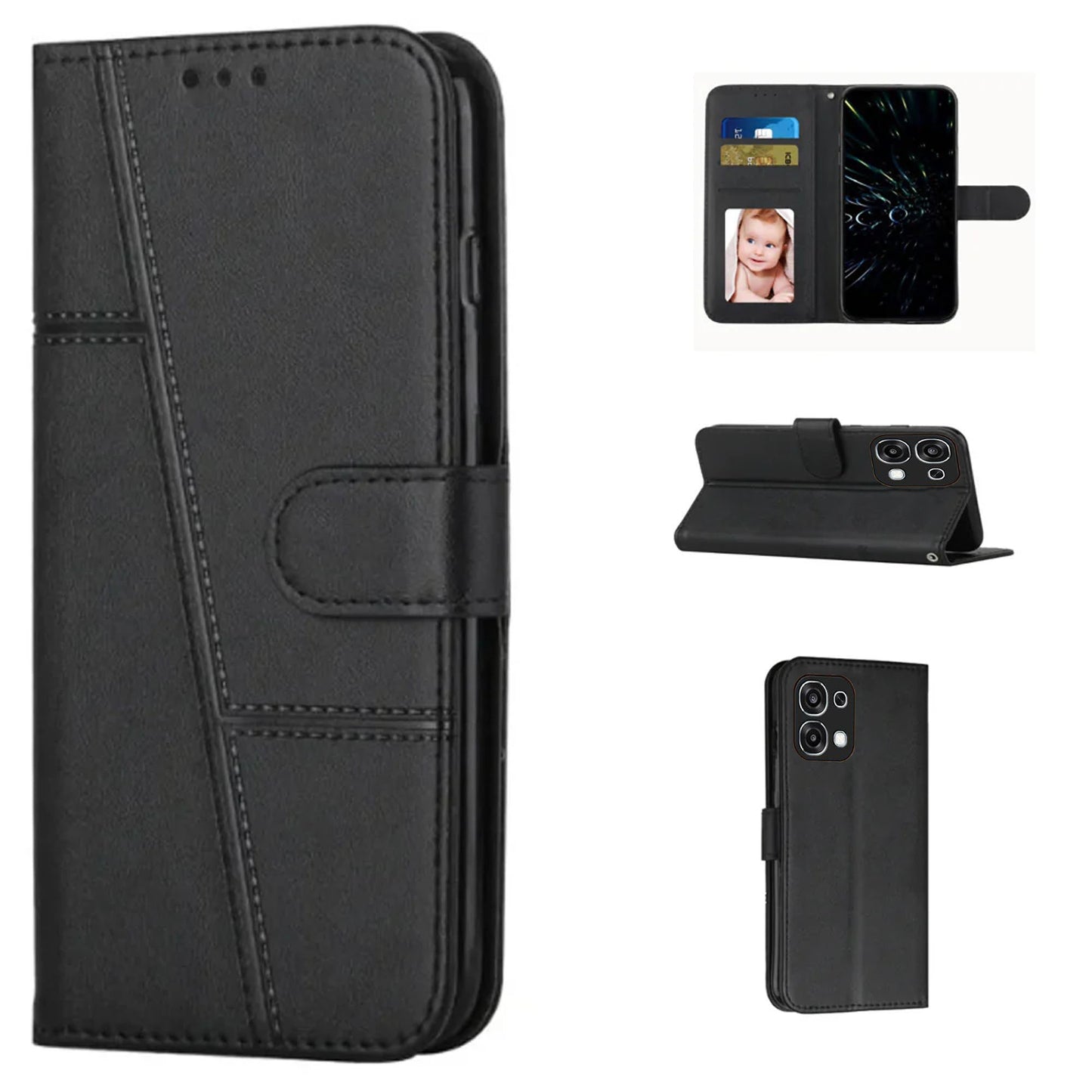 [FREE SHIPPING] BOOKLET LEATHER CASE FOR OPPO A6