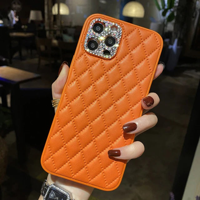 [ FREE SHIPPING] Diamond Camera Lens hard leather Phone Case For apple iPhone 12 Pro Max