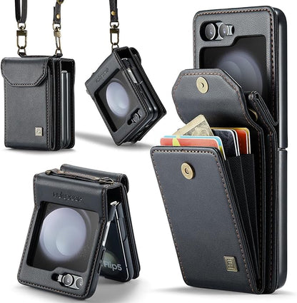 [FREE SHIPPING ] FLIP LEATHER WALLET CASE FOR SAMSUNG Z FLIP 7