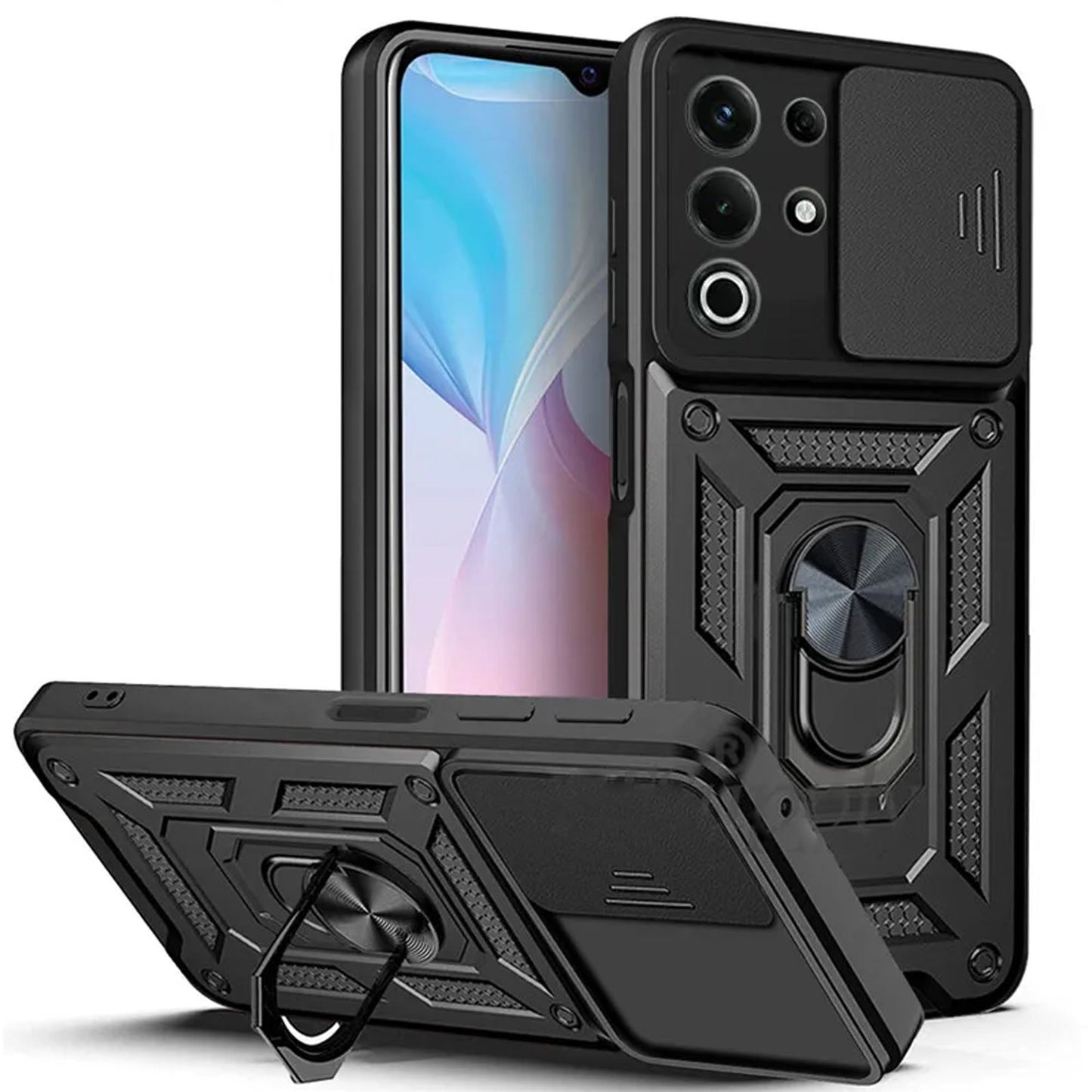 [FREE SHIPPING] ARMOR RING HOLDER CAMERA PROTECTION CASE FOR ITEL S25 ULTRA