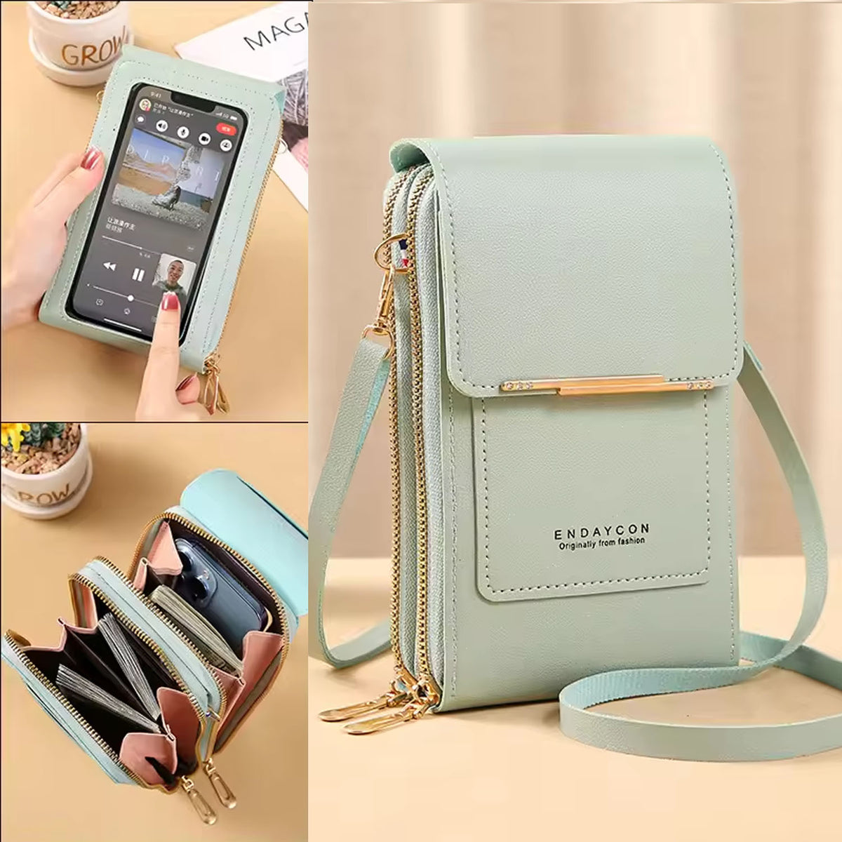 ENDYCON PREMIUM WOMEN’S CROSSBODY PHONE & WALLET BAG