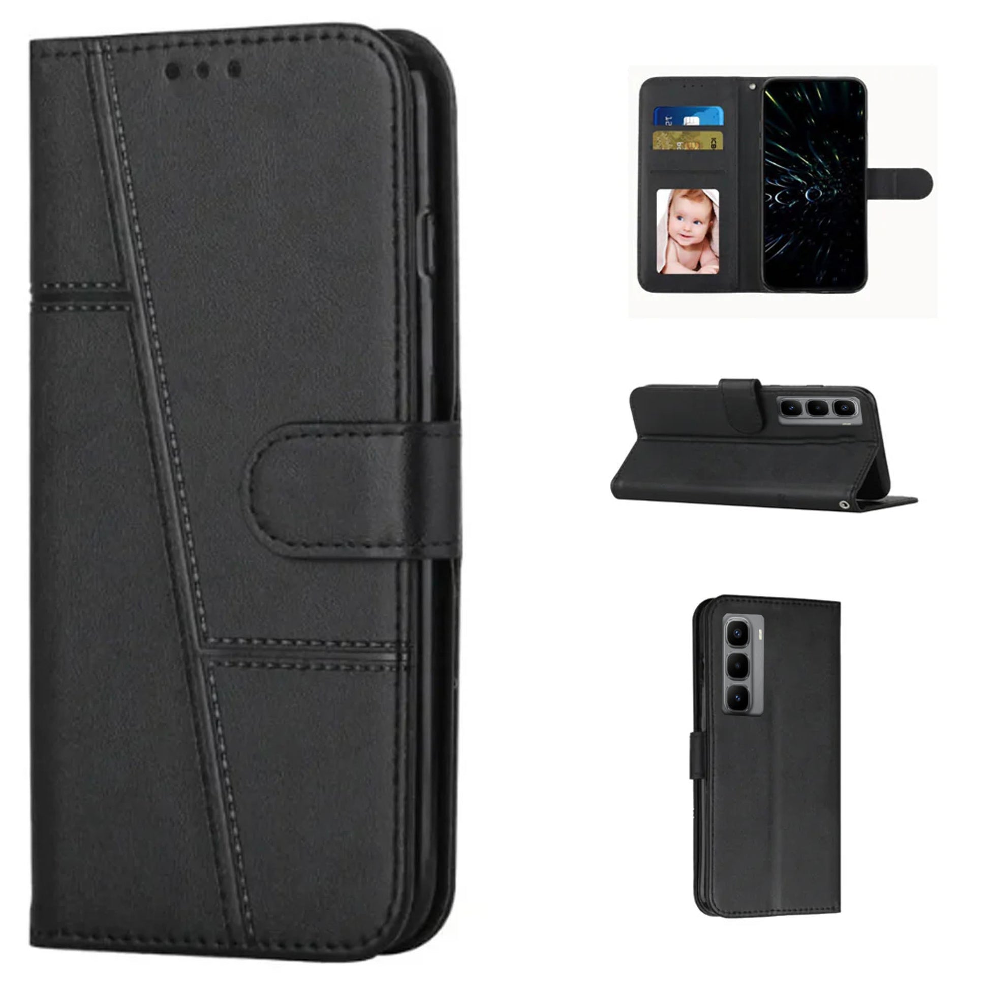 [FREE SHIPPING] BOOKLETLEATHER CASE FOR INFINIX HOT 60 PRO