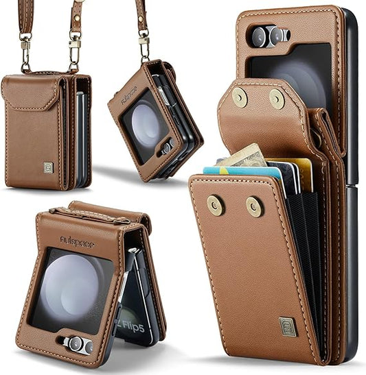 [FREE SHIPPING ] FLIP LEATHER WALLET CASE FOR SAMSUNG Z FLIP 7