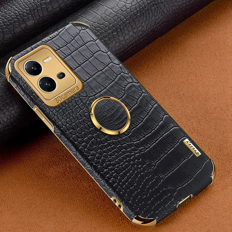 [ FREE SHIPPING] Crocodile Pattern Leather Case For Vivo V25e