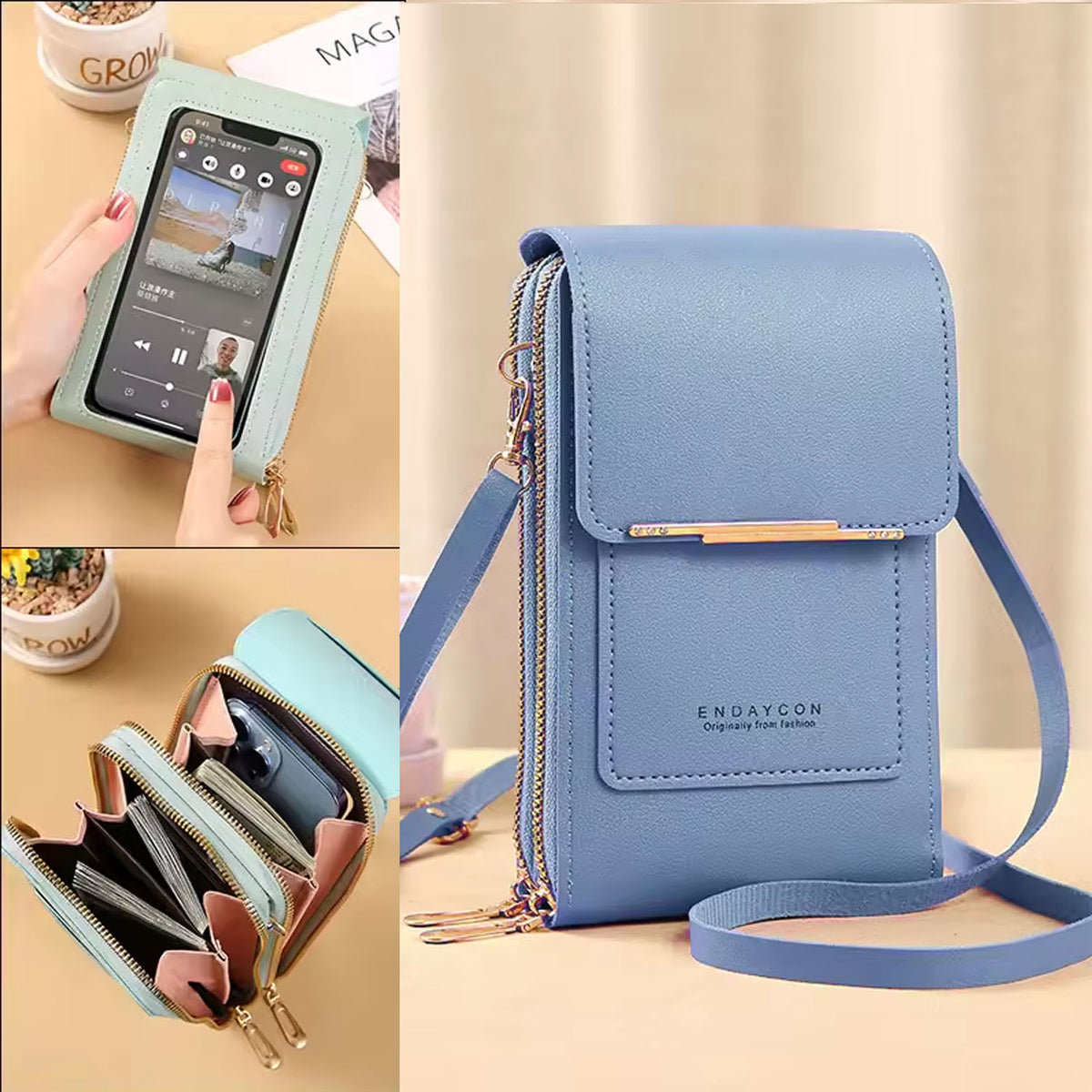 ENDYCON PREMIUM WOMEN’S CROSSBODY PHONE & WALLET BAG