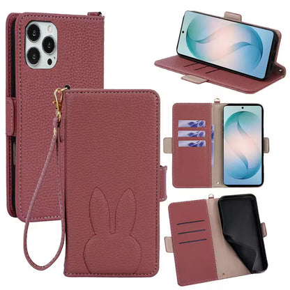 [FREE SHIPPING] BUNNY LEATHER FLIP WALLET CASE IPHONE 13 PRO MAX