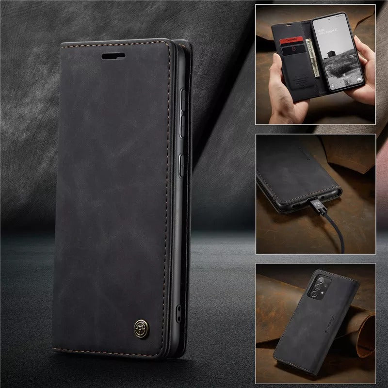 [FREE SHIPPING] CaseMe Retro Leather Case For Samsung Galaxy A13 Book Style Flip Wallet Magnetic Cover Card Slots Case For Samsung Galaxy A13