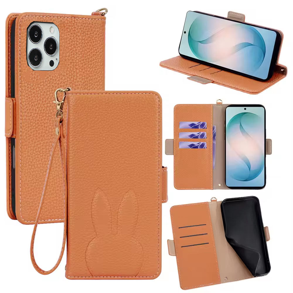 [FREE SHIPPING] BUNNY LEATHER FLIP WALLET CASE IPHONE 13 PRO MAX