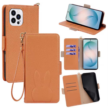 [FREE SHIPPING] BUNNY LEATHER FLIP WALLET CASE IPHONE 14 PRO MAX/15 PRO MAX