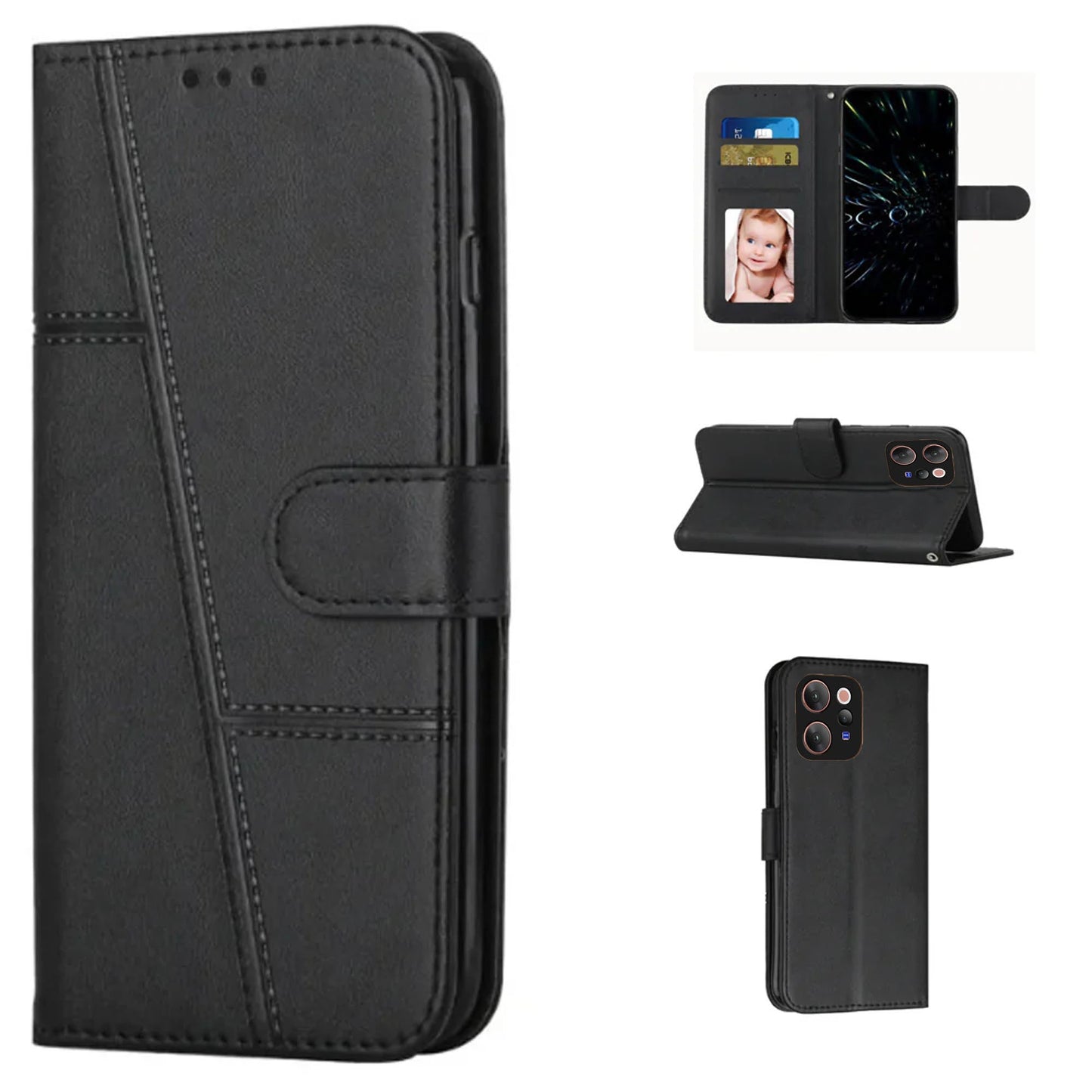 [FREE SHIPPING]BOOKLET LEATHER FLIP WALLET CASE FOR VIVO V70