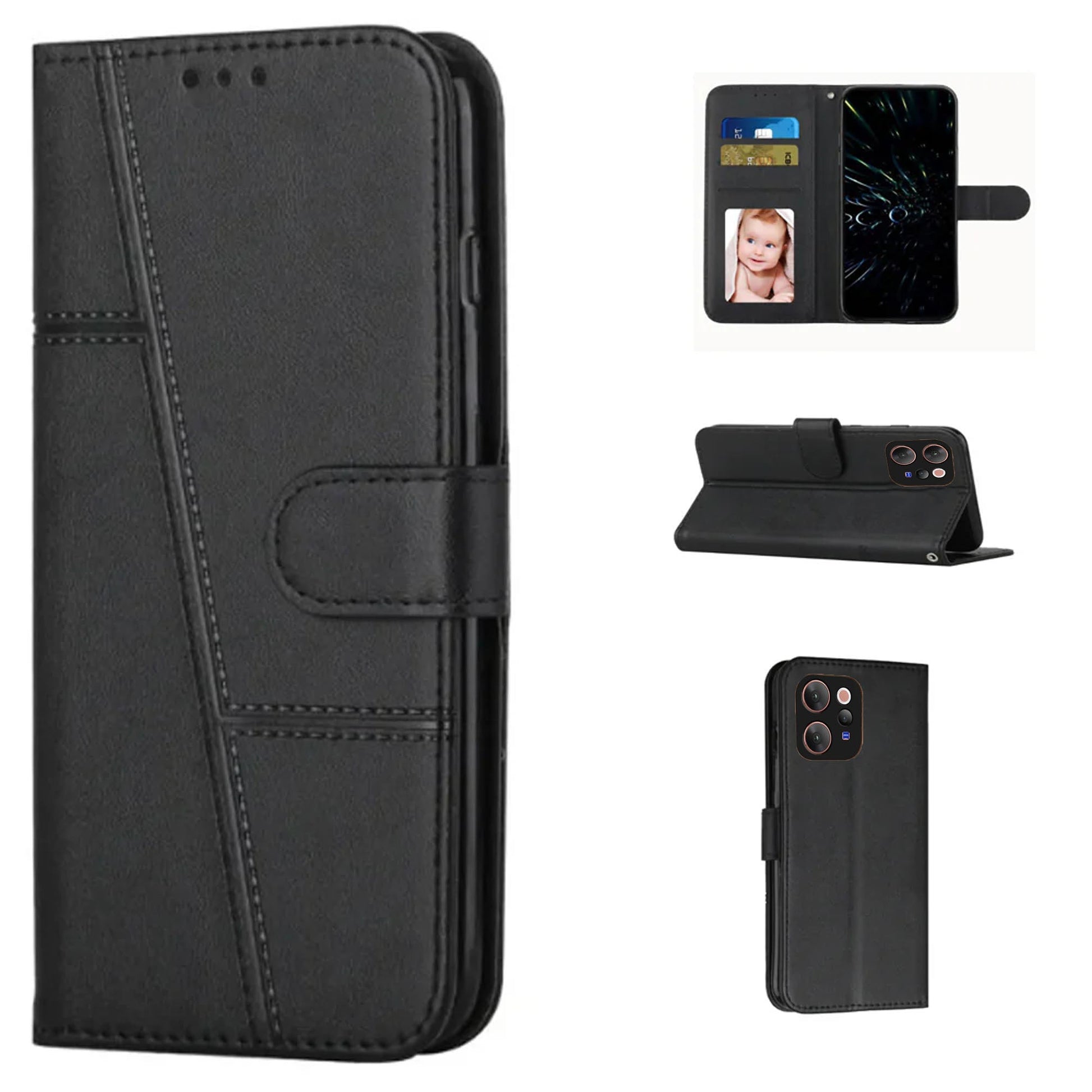 [FREE SHIPPING]BOOKLET LEATHER FLIP WALLET CASE FOR VIVO V70