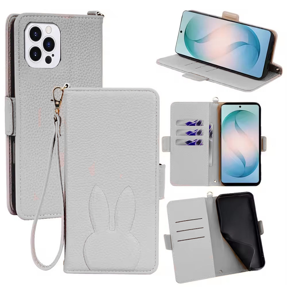 [FREE SHIPPING] BUNNY LEATHER FLIP WALLET CASE IPHONE 14 PRO MAX/15 PRO MAX