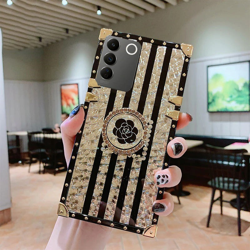 [ FREE SHIPPING] Diamond Fashion Case With Ring Holder For Vivo V27e