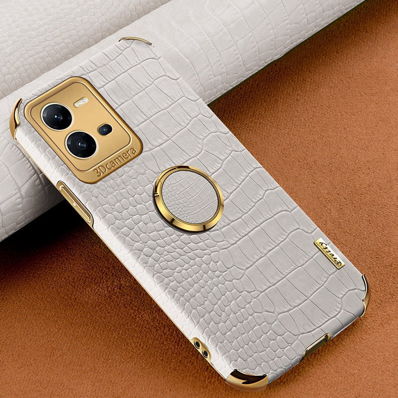 [ FREE SHIPPING] Crocodile Pattern Leather Case For Vivo V25e