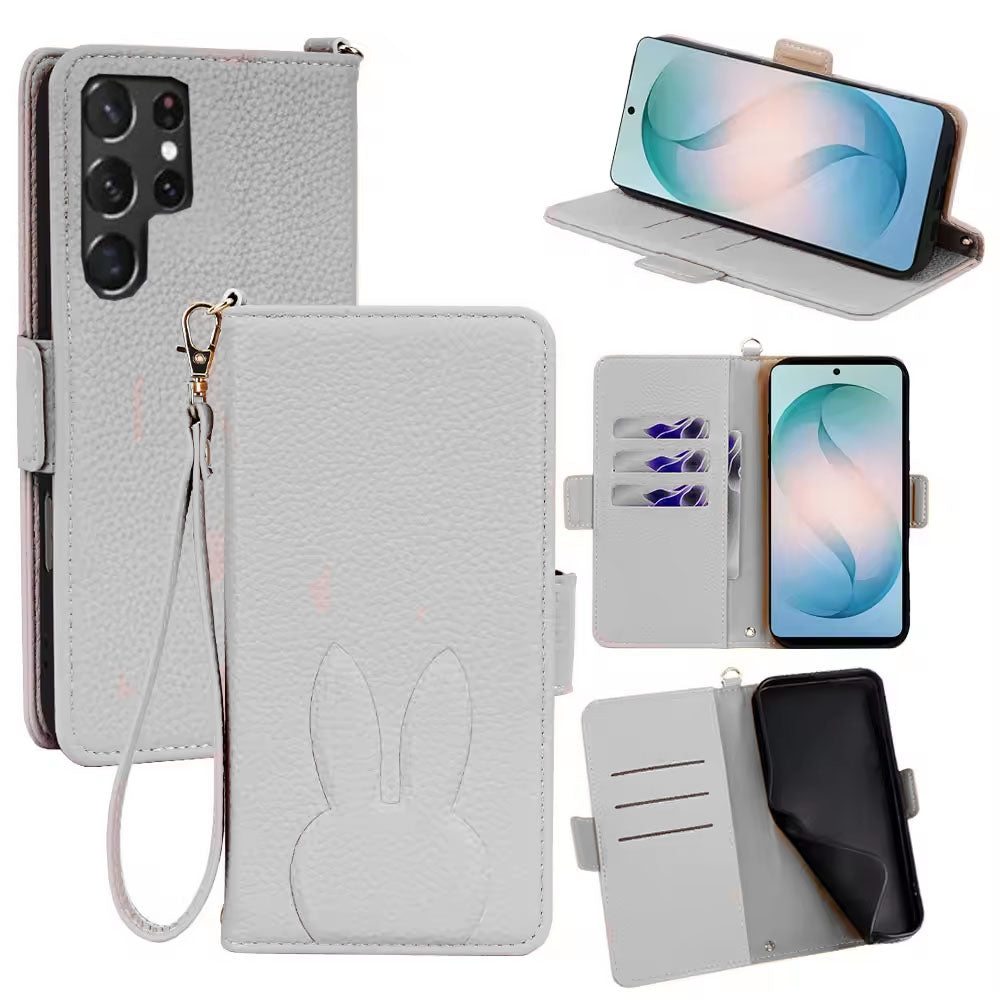 [FREE SHIPPING] BUNNY LEATHER FLIP WALLET CASE SAMSUNG S23 ULTRA