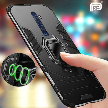 [FREE SHIPPING] Armor Shockproof (With Ring Holder) Full Protection Case For Oppo Reno 2f - Black