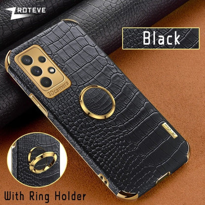 [ FREE SHIPPING] Crocodile Pattern Leather Case For Samsung A13 - Black