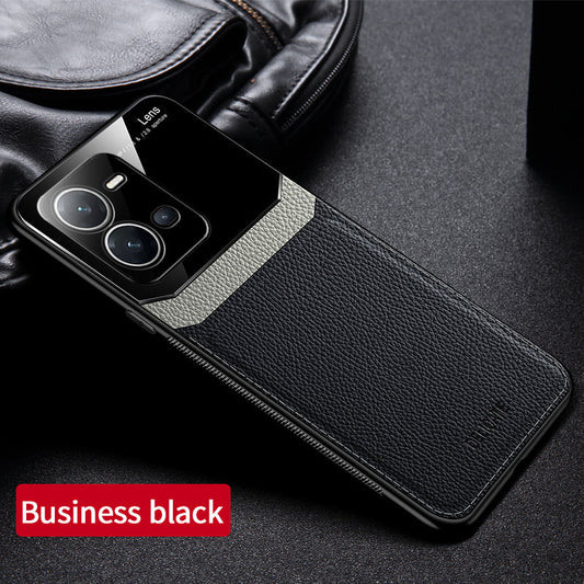 [ FREE SHIPPING] Luxury Slim Leather Case Lens Shockproof BackCover For Vivo V25e